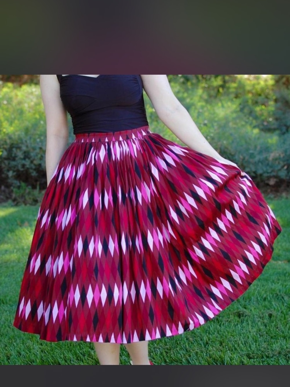 2X brown harlequin skirt
